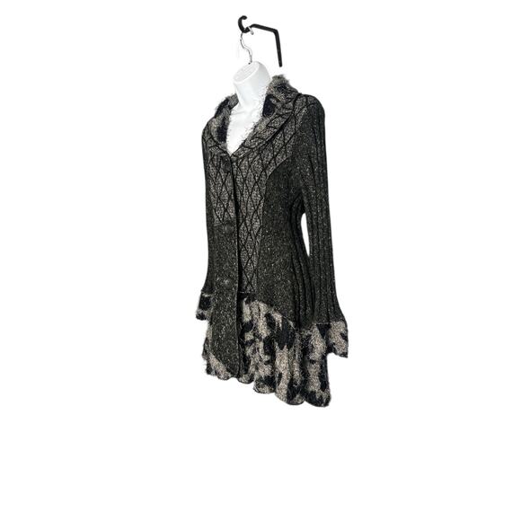 SIONI Art-to-Wear Fuzzy Knit Patchwork Cardigan
Sweater Coat M - Picture 3 of 6